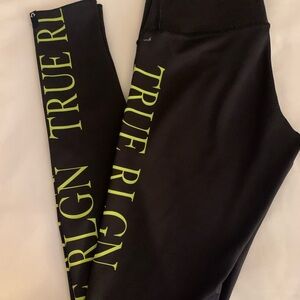 True Religion Black Leggings with Gray Accents